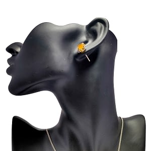 Yellow Ceylon Sapphire Necklace Set with Zirconia