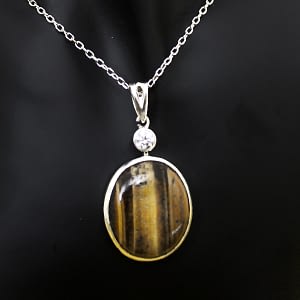 Tiger Eye Locket Necklace Without Chain