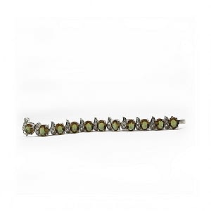 VINTAGE SYNTHETIC ZULTANITE BRACELET WITH WHITE ZIRCONIA AND STERLING SILVER