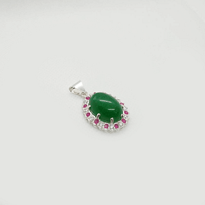 Jade Pendant with Chatham and Zirconia