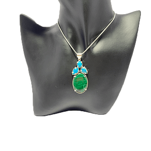 Malachite with Turquoise Pendant