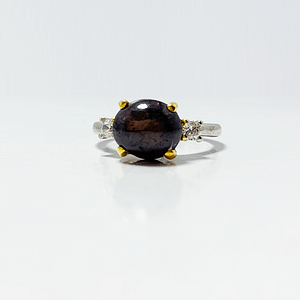 Black star sapphire with zirconia